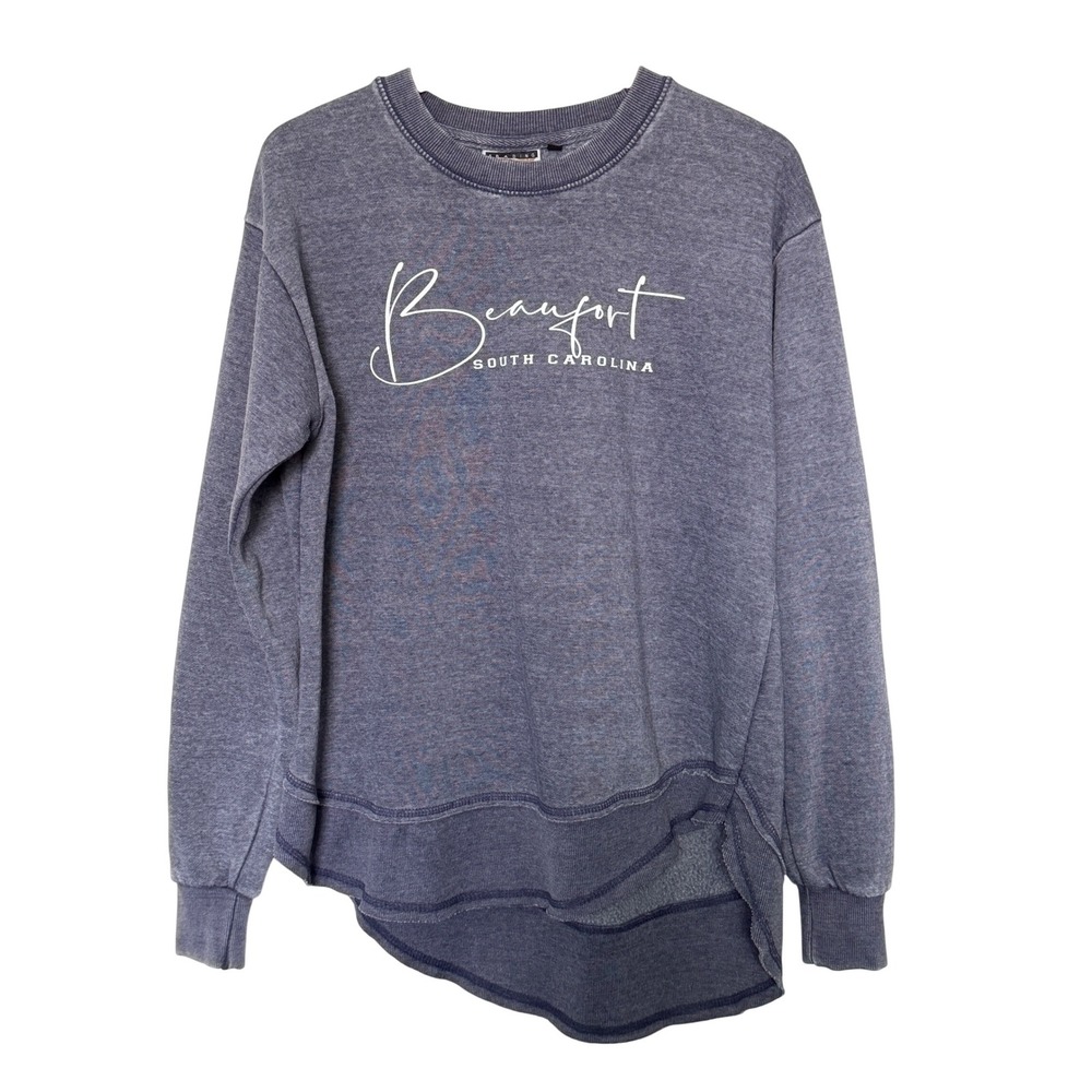 Beaufort South Carolina Sweatshirt Womens XL Gray Coastal Graphic Pullover